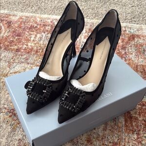 ANTONIO MELANI Black Heels with Beaded Accents